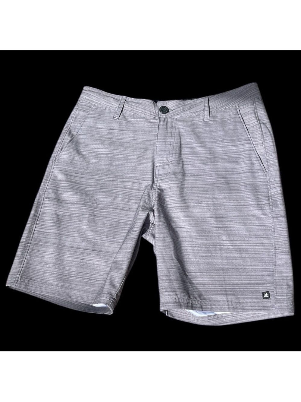 MICROS SZ 32 Men's Gray mid length back zip pocket zip close board Shorts